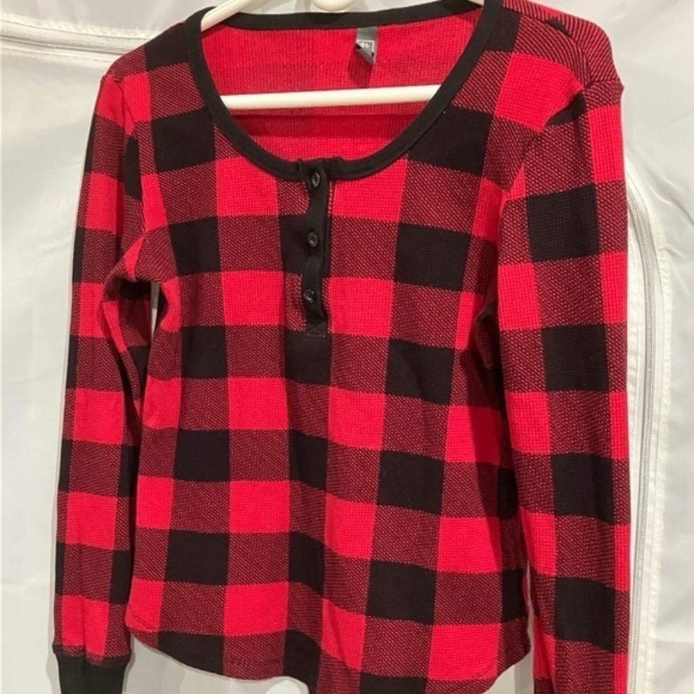 Women's Scoop-Neck Waffle Henley. Sz XS. New